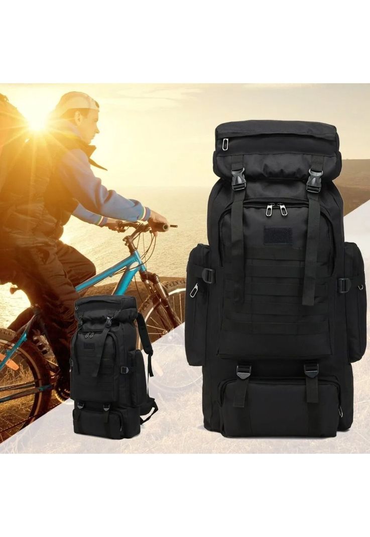 Mochila Táctica Camping Trekking Senderismo 80 L Negro-4
