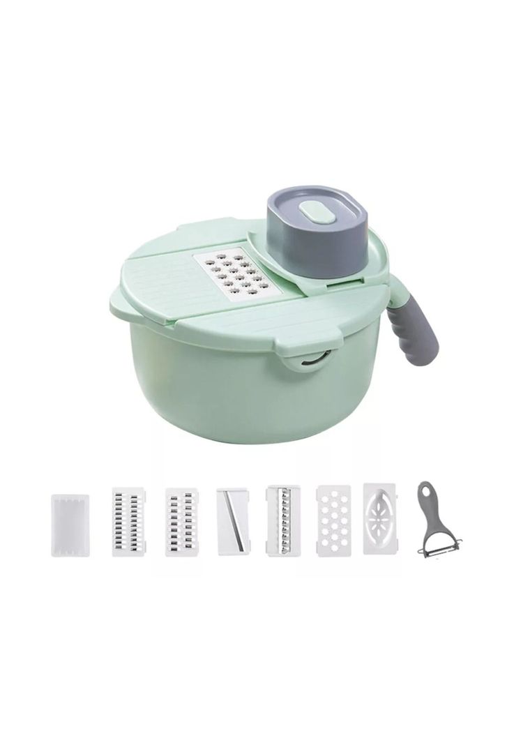 Cortador Picador Rallador Verduras Frutas Giratorio 9 en 1-1