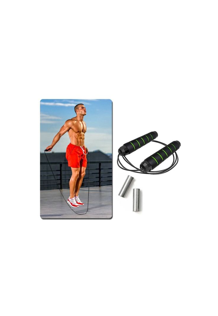 Cuerda Saltar Cardio Crossfit Deporte Verde-4