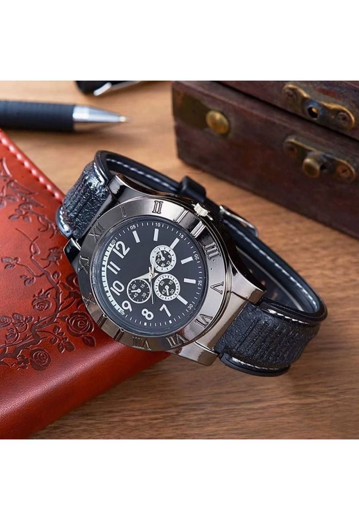 Reloj Pulsera Encendedor Recargable Usb Luz Led Hombre-4