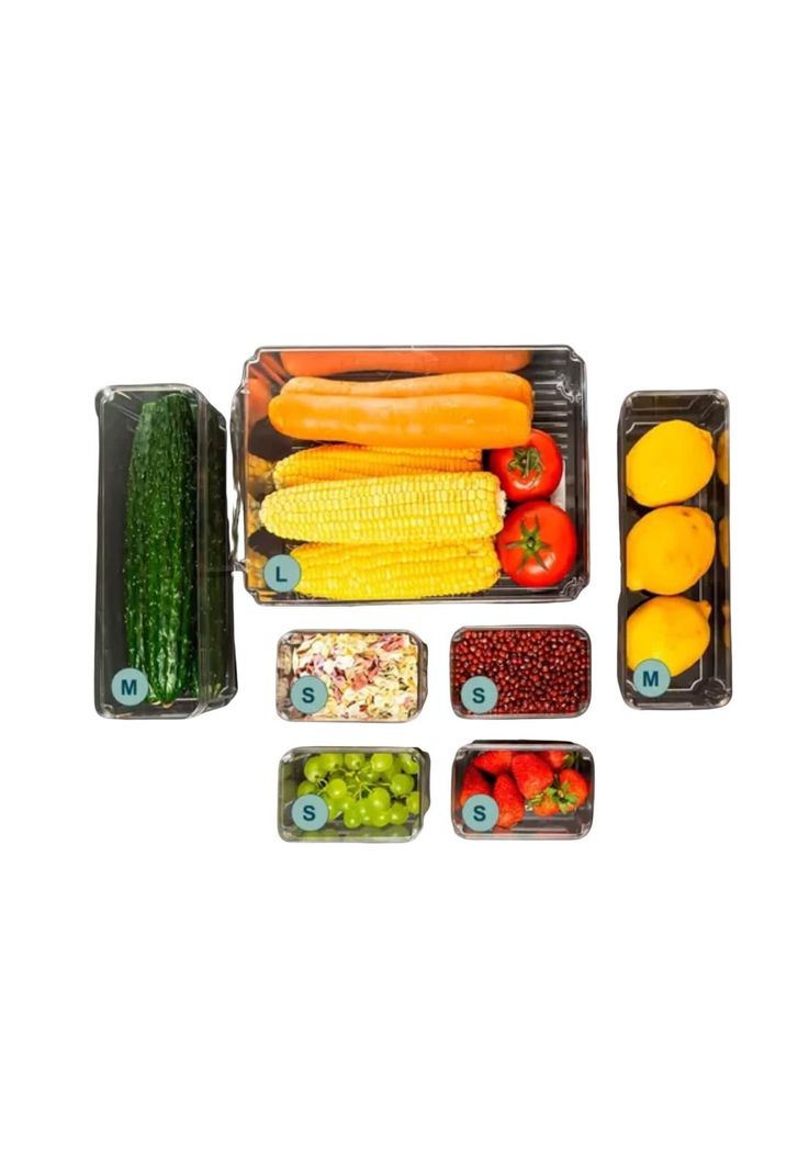 Set 7 Contenedores Organizadores Refrigerador Tapa-2