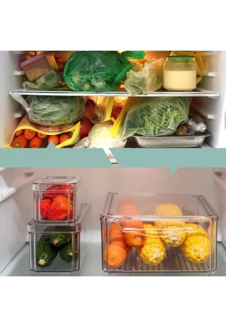 Set 7 Contenedores Organizadores Refrigerador Tapa-4