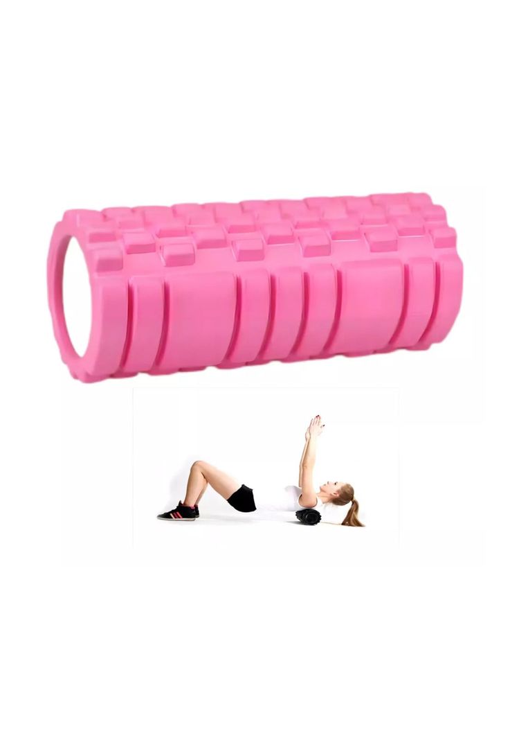Rodillo Yoga Pilates Ejercicios Elongación Rosado-1