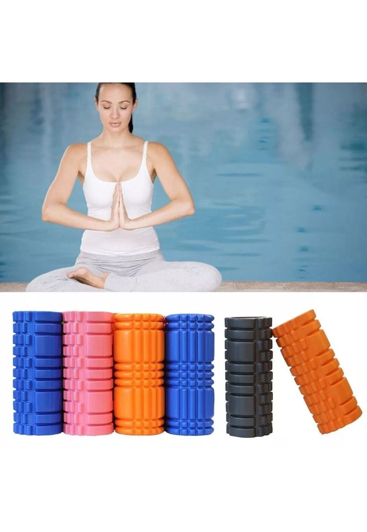Rodillo Yoga Pilates Ejercicios Elongación Rosado-3