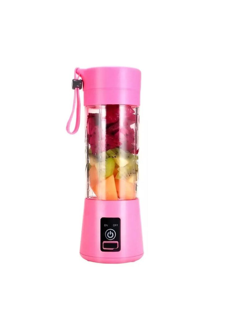 Batidora Licuadora Juguera Portátil USB Recargable 400 ML Rosa-1