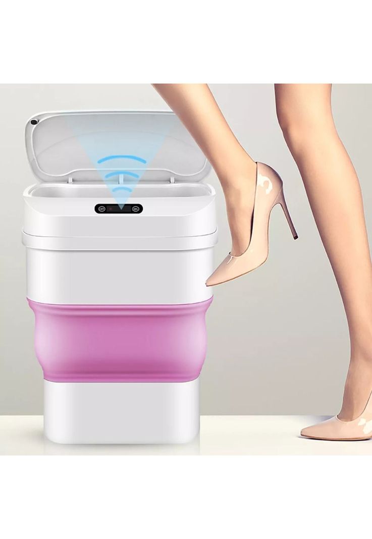 Papelera Basurero Inteligente Sensor Digital Infrarrojo Rosa-4