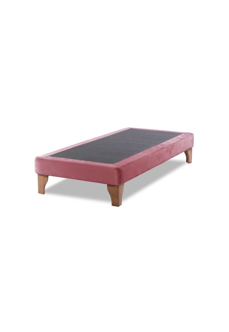 Base Cama Europea 1 Plaza 90x190 CM Palo Rosa  Felpa-0