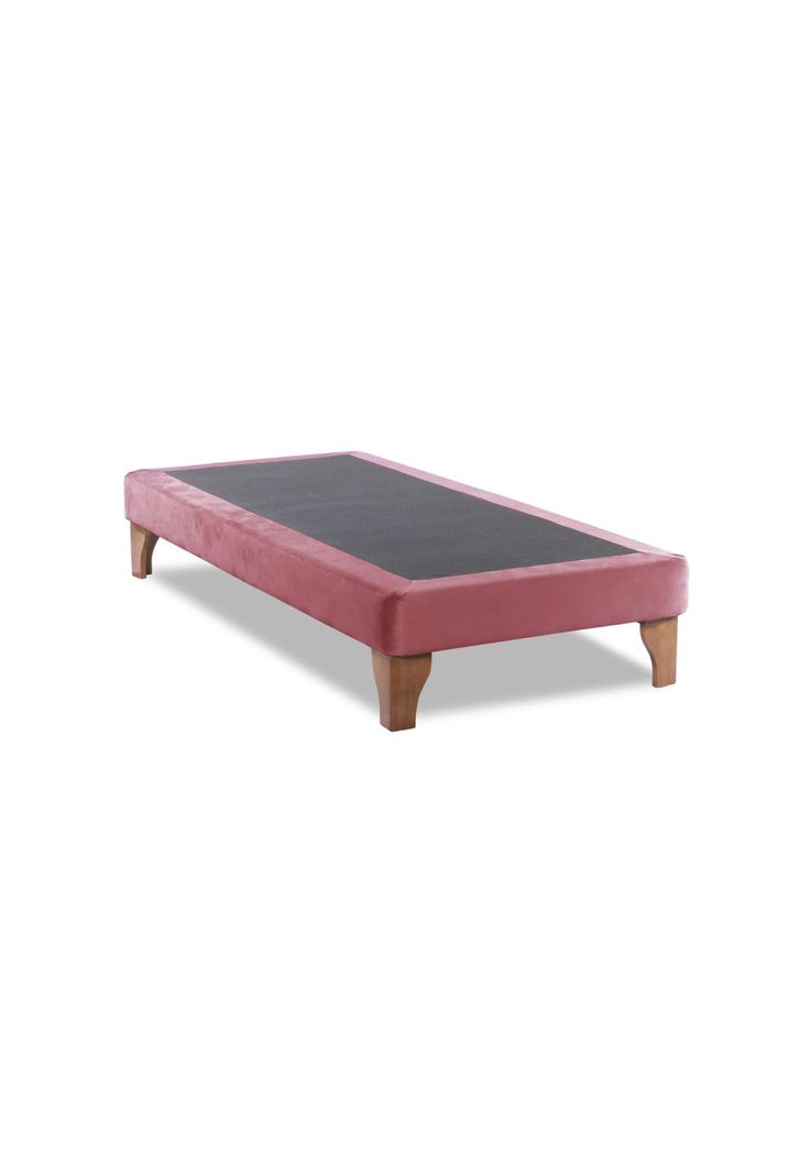 Base Cama Europea 1 Plaza 90x190 CM Palo Rosa  Felpa-2