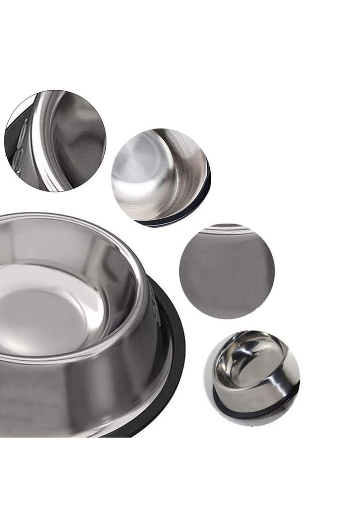 Plato Acero Inoxidable Antideslizante Mascotas Perro - Gato 27 cm-2