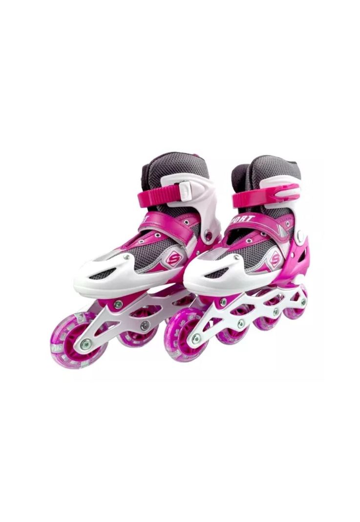 Patines Roller Línea Juveniles Ajustable Rosado L-0