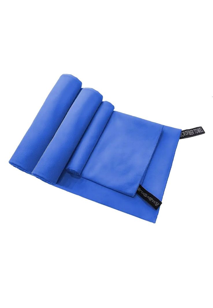 Set 3 Toallas Baño Viaje Microfibra Secado Rápido Azul-0