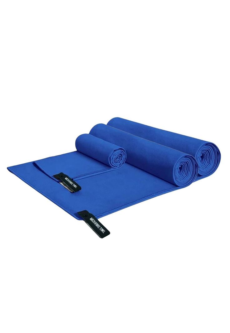 Set 3 Toallas Baño Viaje Microfibra Secado Rápido Azul-2