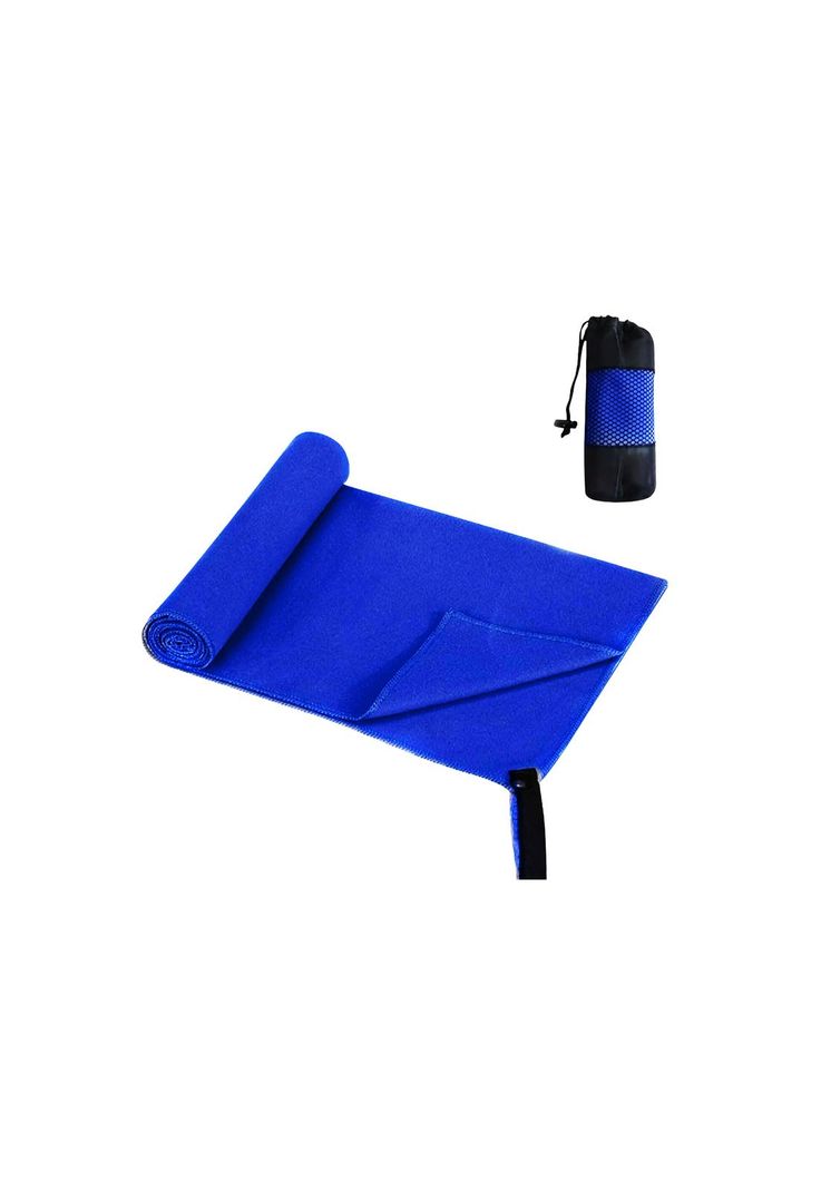 Set 3 Toallas Baño Viaje Microfibra Secado Rápido Azul-5