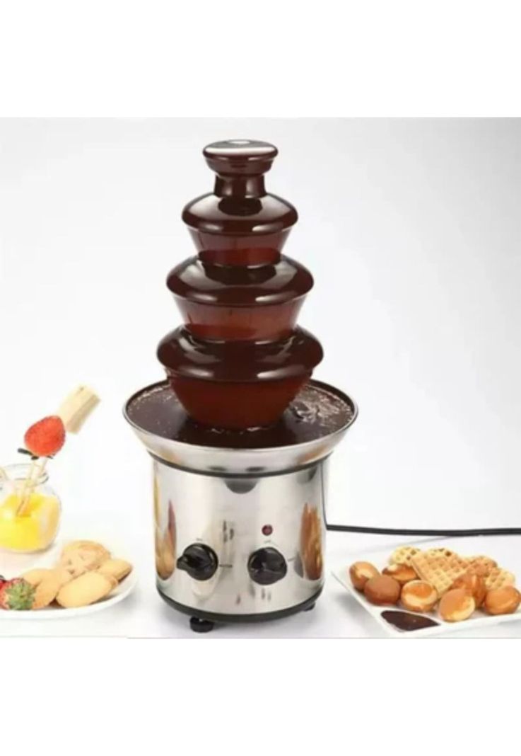 Cascada Fuente Chocolate Fondue 4 Niveles Acero Inoxidable Plateado-4