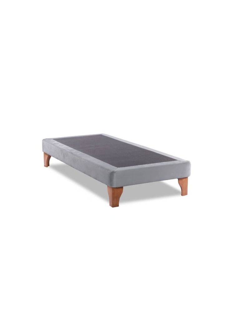 Base Elegante Cama Europea 1.5 Plaza 105x200 CM Gris Claro Lino-2