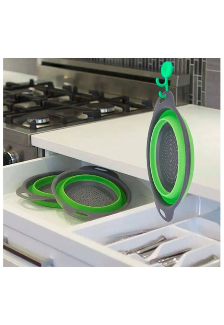 Pack 2 Coladores Escurridor Cocina Verde-4