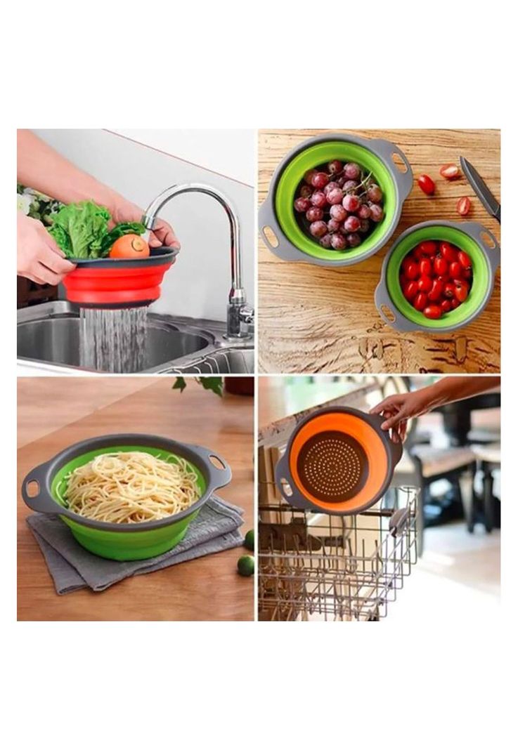 Pack 2 Coladores Escurridor Cocina Verde-5