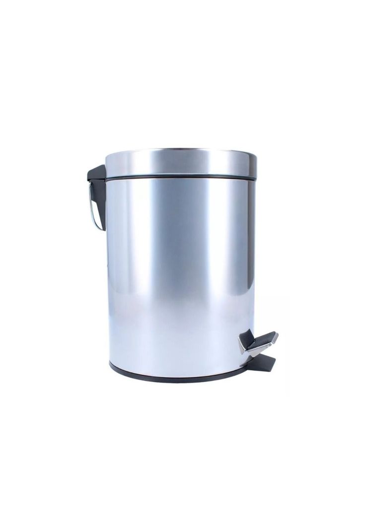 Papelera Basurero Pedal 3 Litros Acero Inoxidable-0