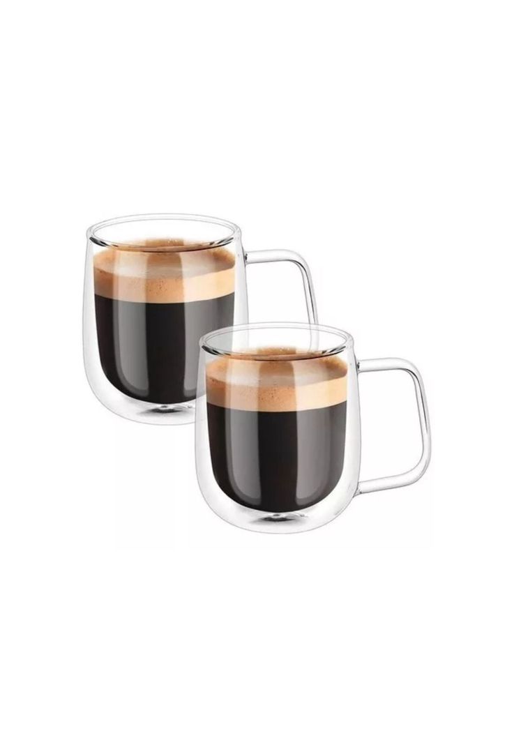 Pack 2 Tazas MUG Café Té Doble Pared Vidrio 250 ML-0