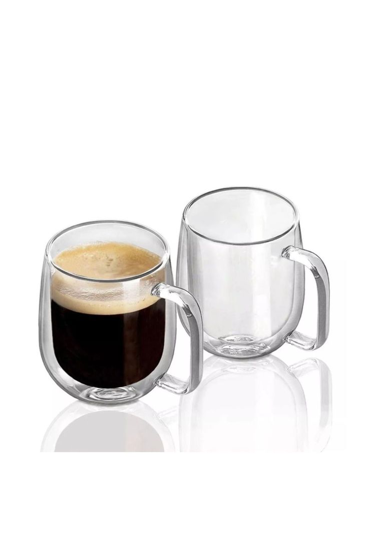 Pack 2 Tazas MUG Café Té Doble Pared Vidrio 250 ML-2