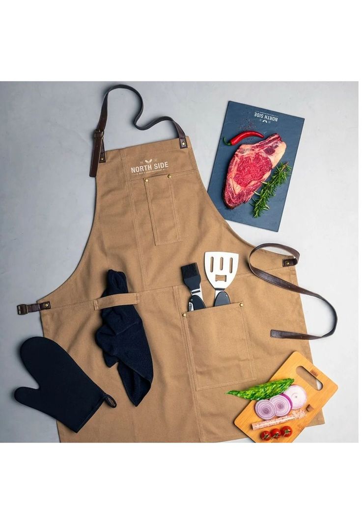 Delantal Pechera 100% Algodón Vurcex Khaki-1