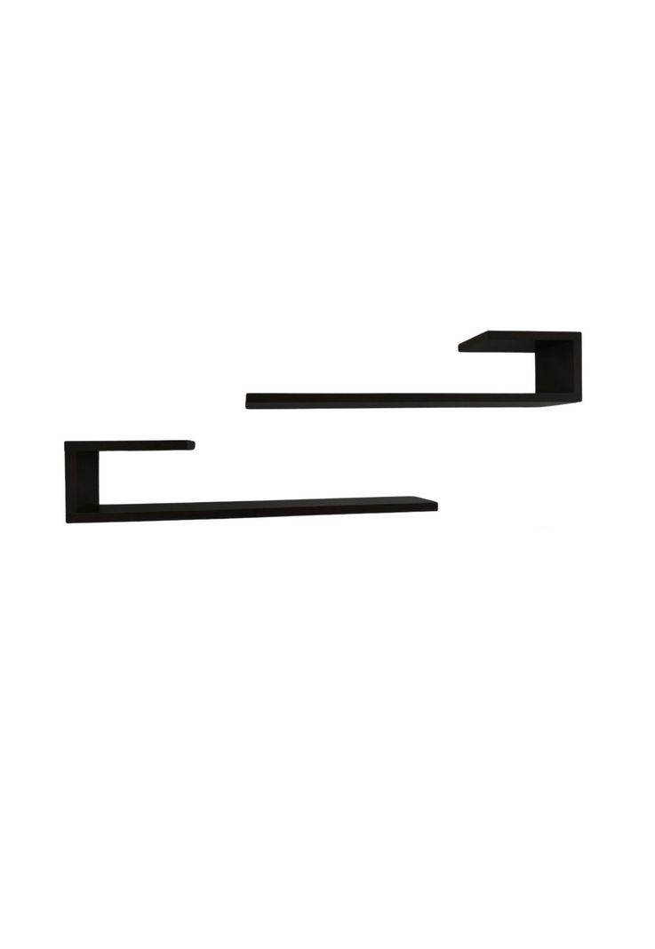 Juego Repisas Flotantes Madera Geo Negro 95x45x15 CM-1