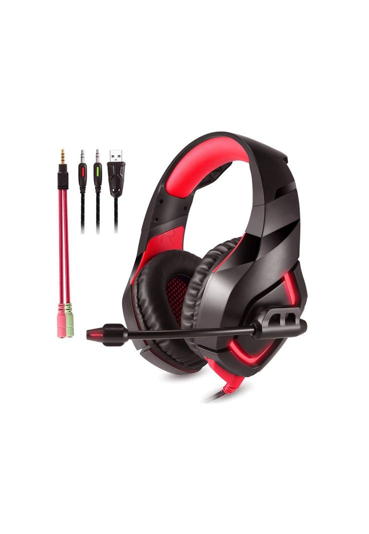 Audífonos Gamer Alámbrico PS4 Xbox Switch PC Gaming Red-2