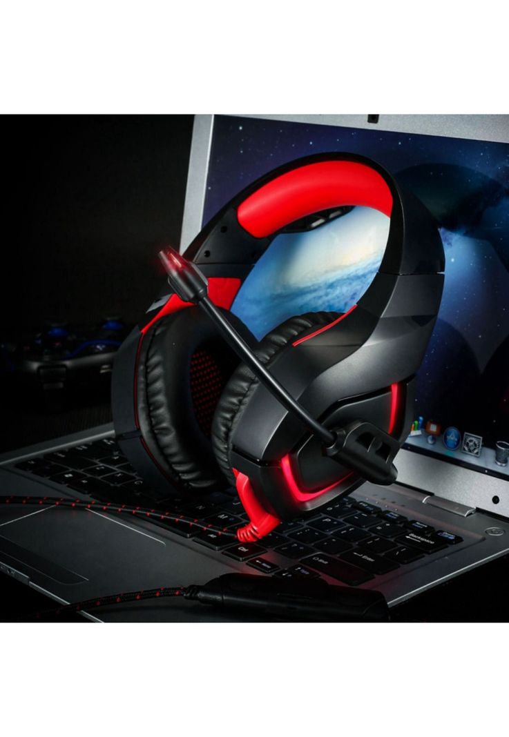 Audífonos Gamer Alámbrico PS4 Xbox Switch PC Gaming Red-4
