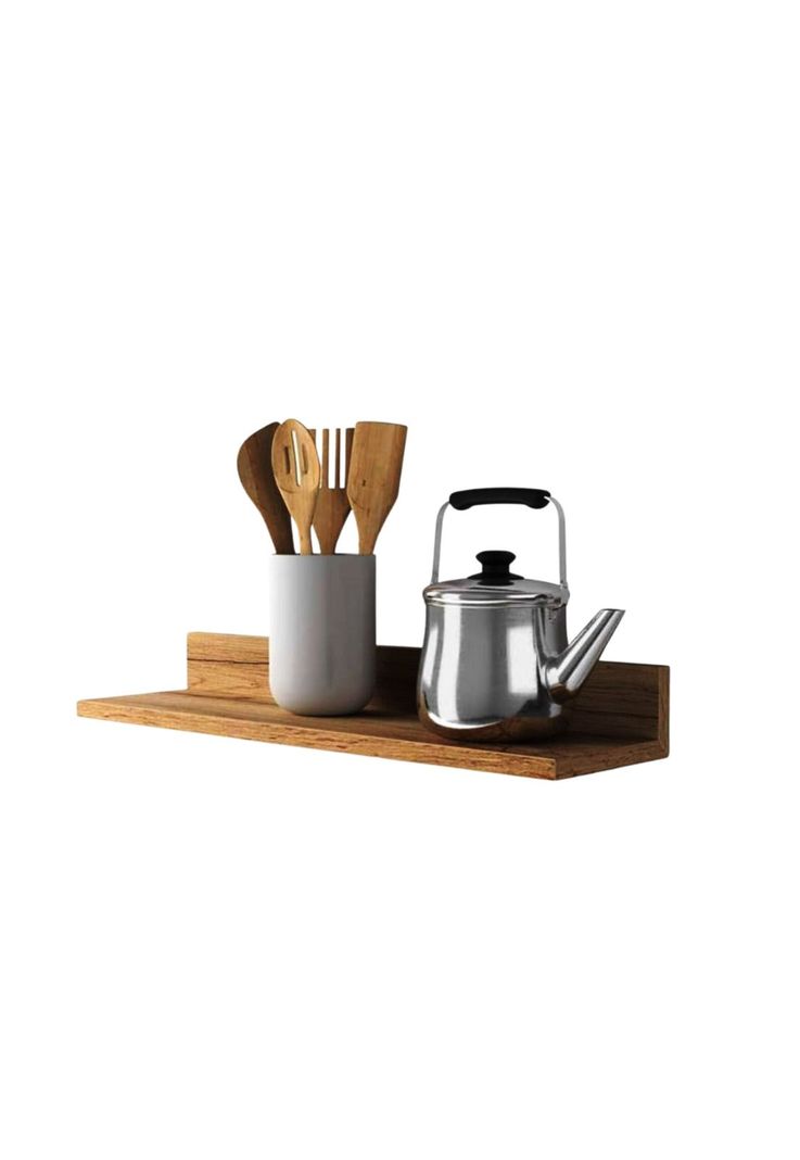 Set 4 Repisas Flotantes Rectas Soporte Café Claro 2x 40 CM - 2x 60 CM-4