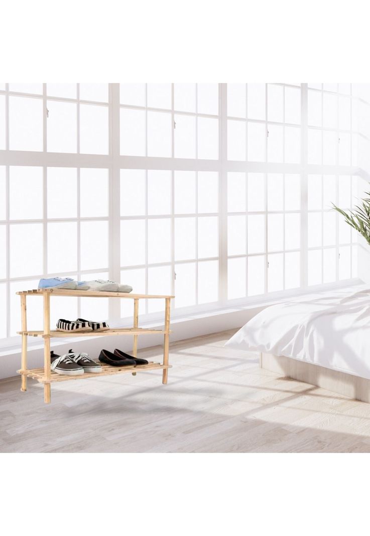 Zapatero Organizador Madera 3 Niveles 63x48.5x26 CM Café-5