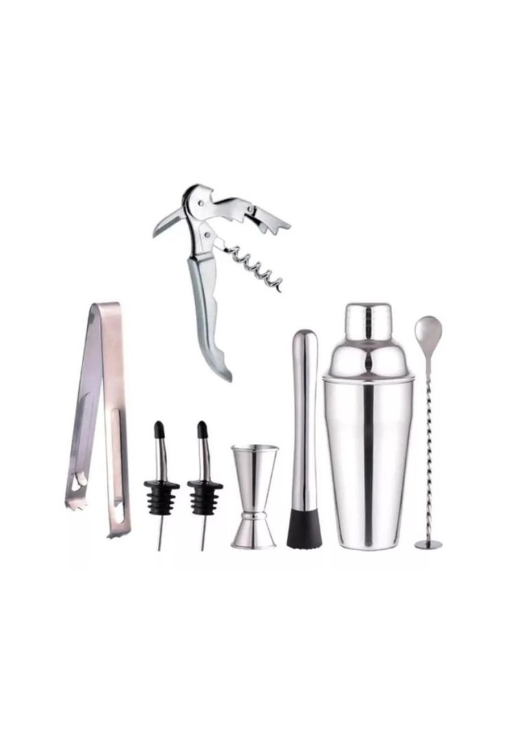 Kit Juego Coctelera Profesional Bar 8 Piezas Acero Inoxidable-0