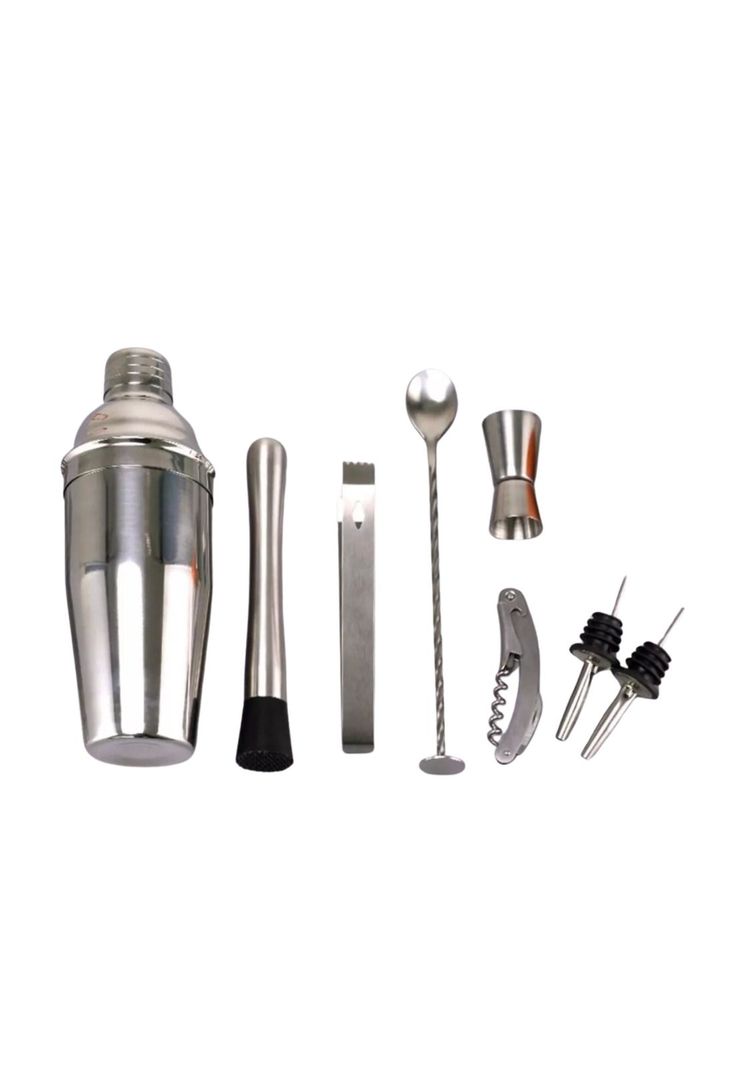 Kit Juego Coctelera Profesional Bar 8 Piezas Acero Inoxidable-1