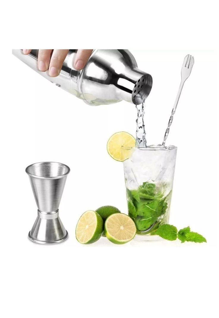 Kit Juego Coctelera Profesional Bar 8 Piezas Acero Inoxidable-3