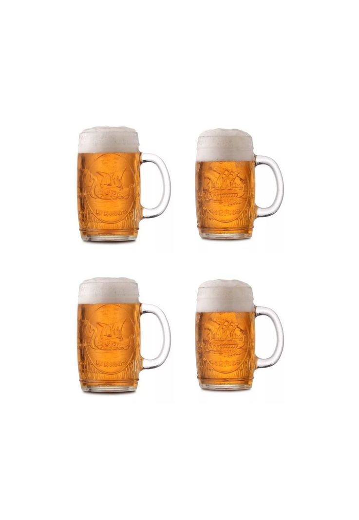 Set 4 Vasos Choperos Cervecero Bonn Vidrio 400 ML-0