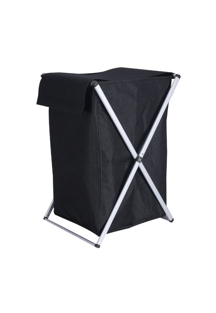 Canasto Cesta Organizador Ropa Plegable XL Negro-0