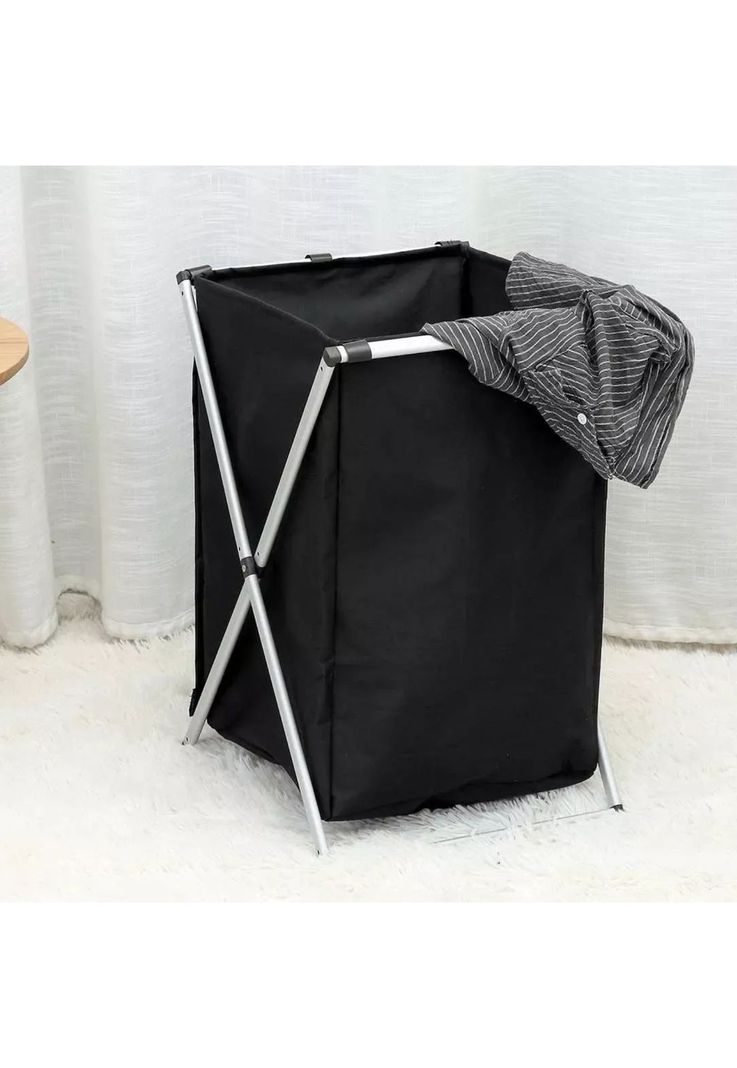 Canasto Cesta Organizador Ropa Plegable XL Negro-1