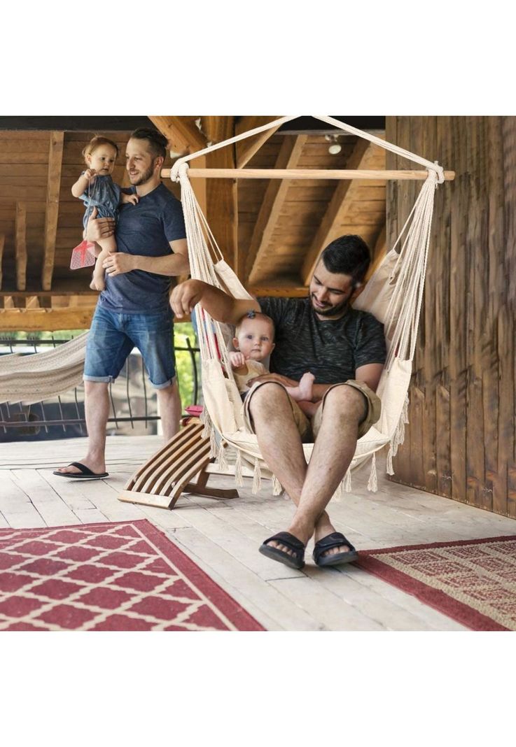 Hamaca Silla Columpio Terraza Camping 130x100 CM-8