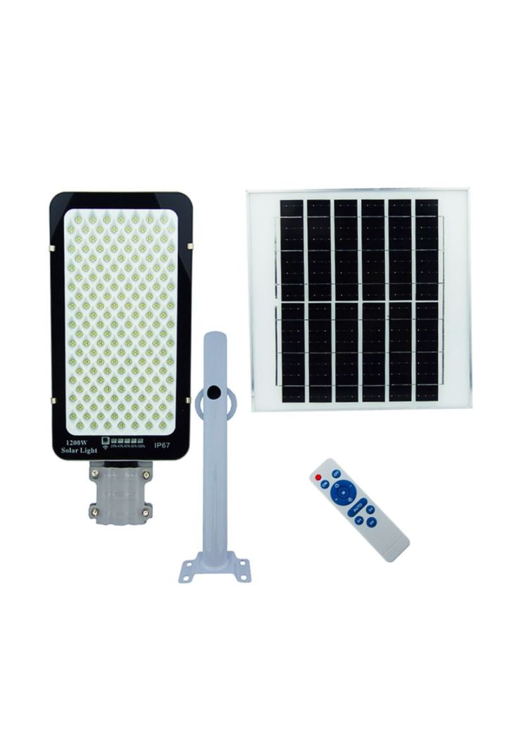Foco Brazo Solar 1200 Watt 688 LED Placa Metalindicador Carga Control Remoto-1