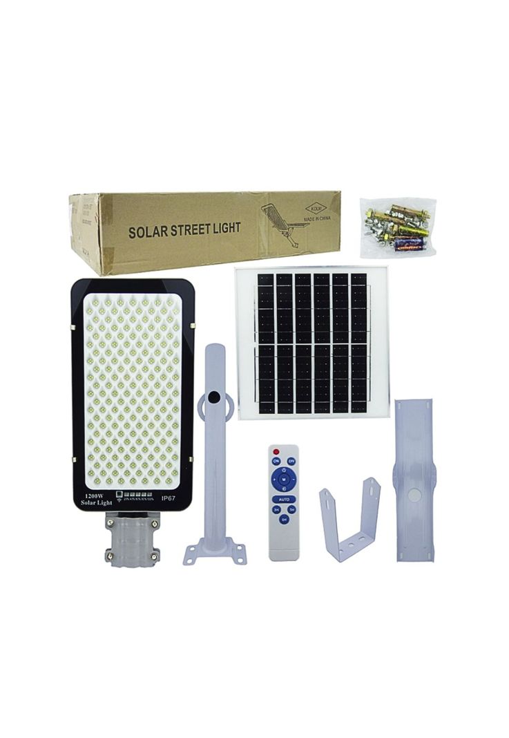 Foco Brazo Solar 1200 Watt 688 LED Placa Metalindicador Carga Control Remoto-3