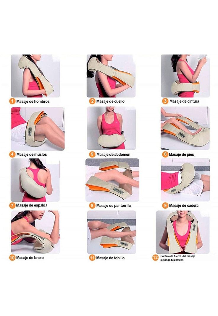 Masajeador Cuello Cervical Función Calor Beige-6