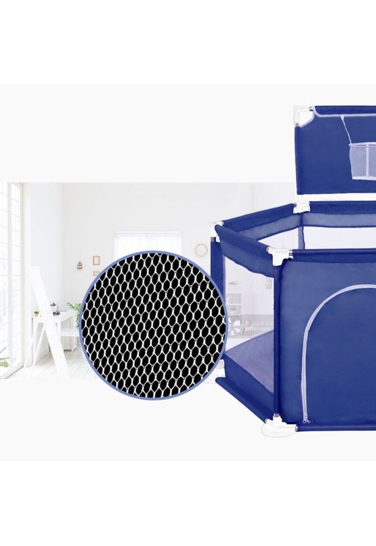 Piscina Corral Infantil Bebe Estimulación Pelotas 125x65 CM Azul-3