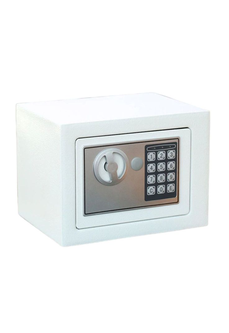 Caja Fuerte Seguridad Digital Acero 23.5x17x17 CM Blanco-0