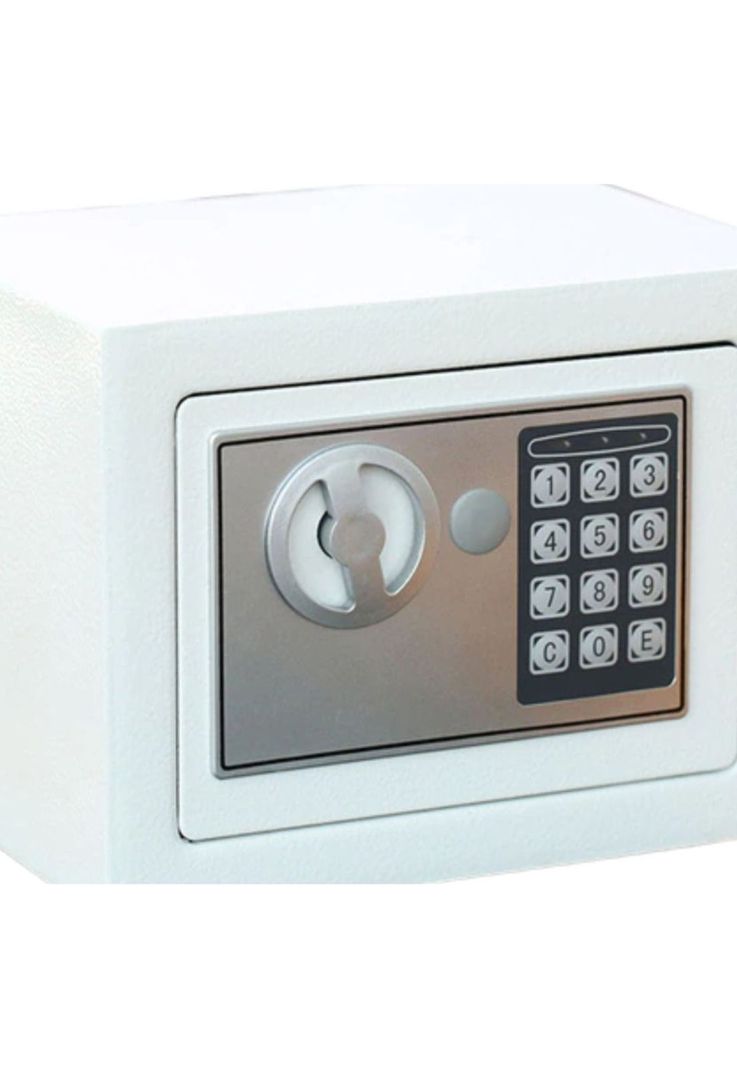 Caja Fuerte Seguridad Digital Acero 23.5x17x17 CM Blanco-3