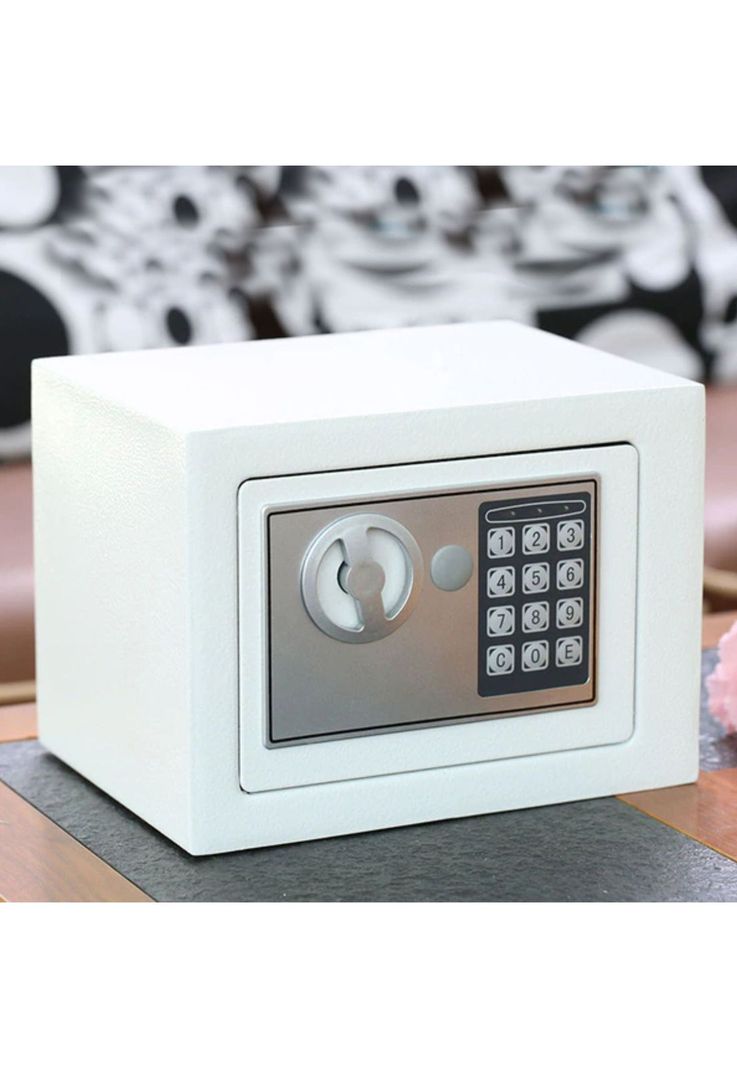Caja Fuerte Seguridad Digital Acero 23.5x17x17 CM Blanco-4
