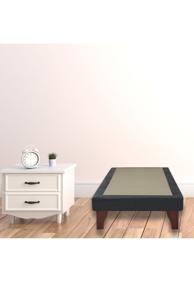 Base Elegante Cama Europea 1.5 Plaza 105x200 CM Gris  Lino-4