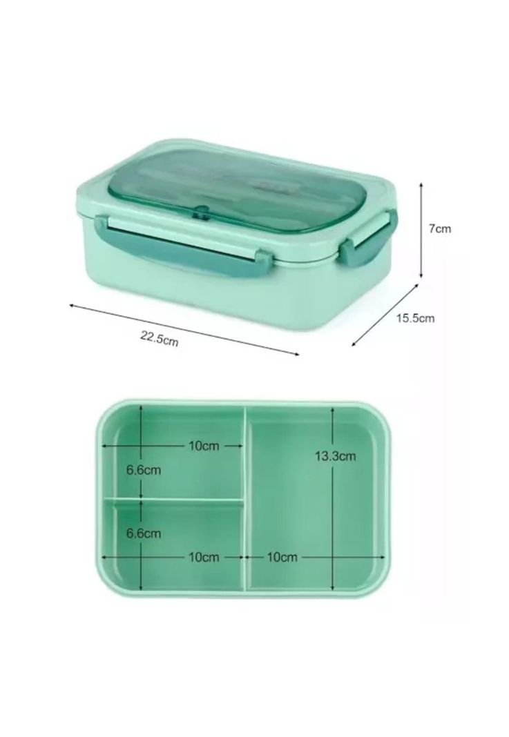 Tupper Contenedor Microondas Alimentos Servicio Verde-6