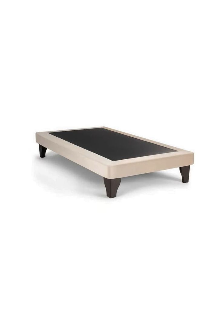 Base Cama Europea 1 Plaza 90x200 CM Beige Felpa-1