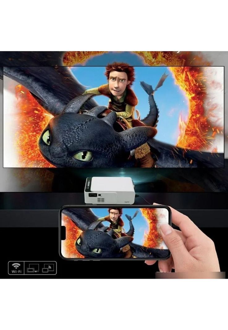 Proyector Mini Blanco Full HD LED WIFI 1920 x 1080-1