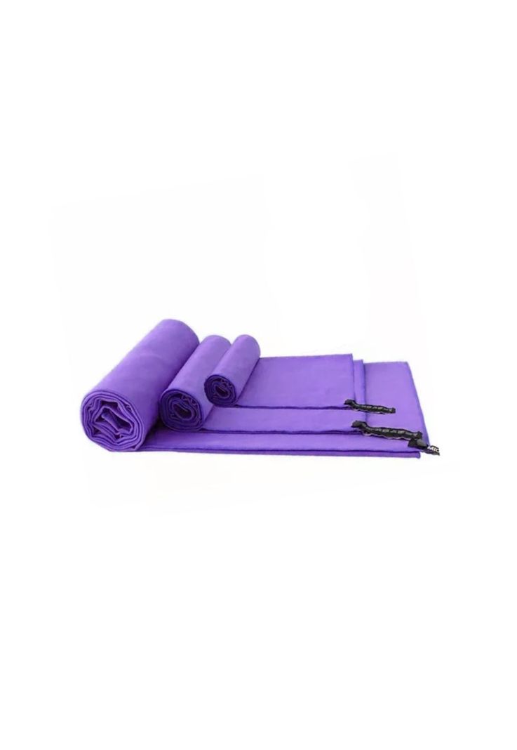 Set 3 Toallas Baño Viaje Microfibra Secado Rápido Violeta-3