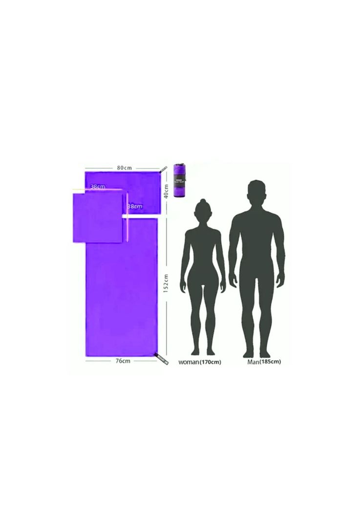 Set 3 Toallas Baño Viaje Microfibra Secado Rápido Violeta-4